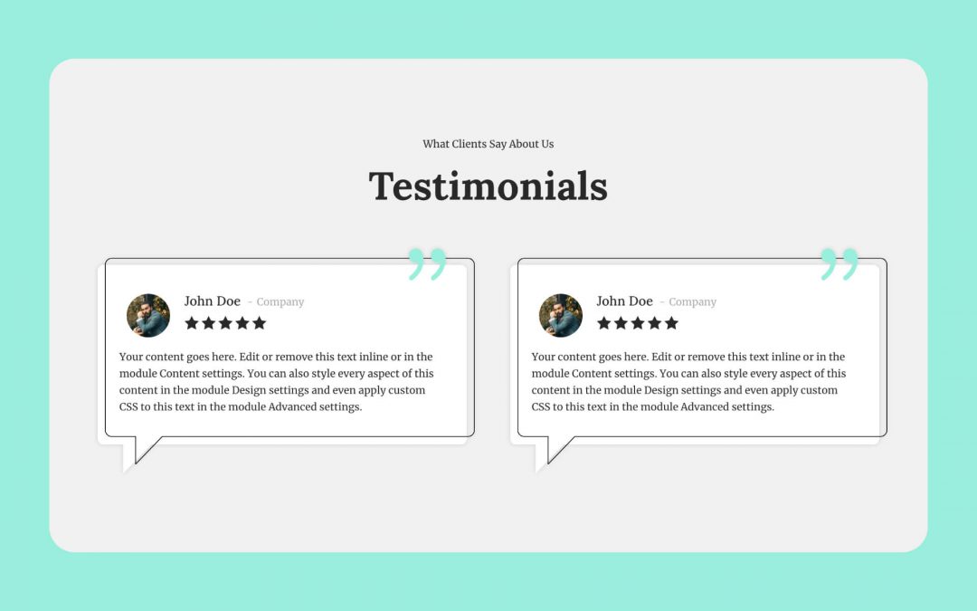 Styled Testimonials Section